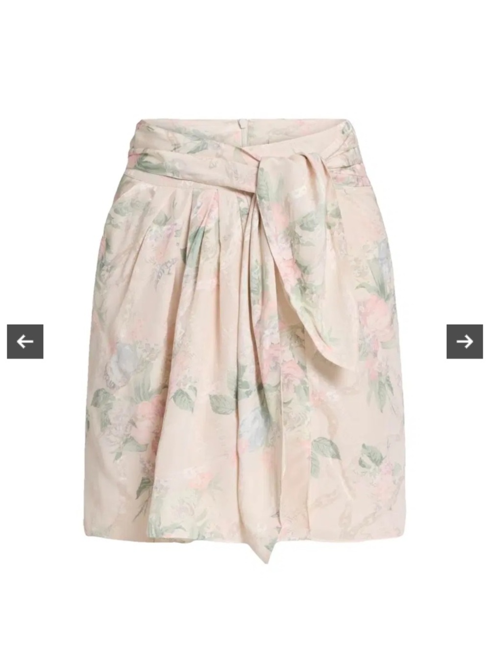 Zadig & Voltaire Joji Silk Floral Wrap Skirt Mastic Size 40 NWT $448